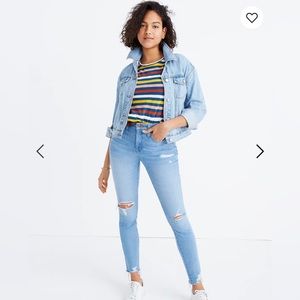 NWT Madewell TALLER Curvy High-rise Skinny Jeans in Ontario with Distressed-hem
